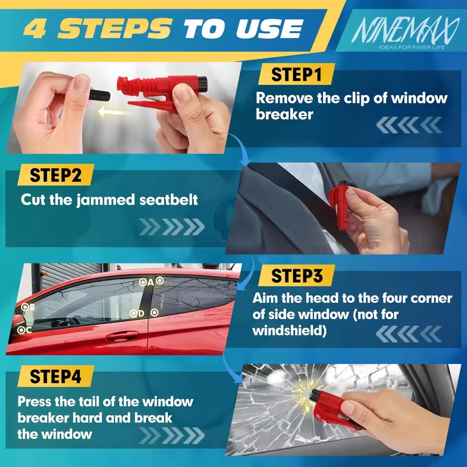 Safety Hammer Car Escape Tool  - огляд і ціна Rescue Rope Throw